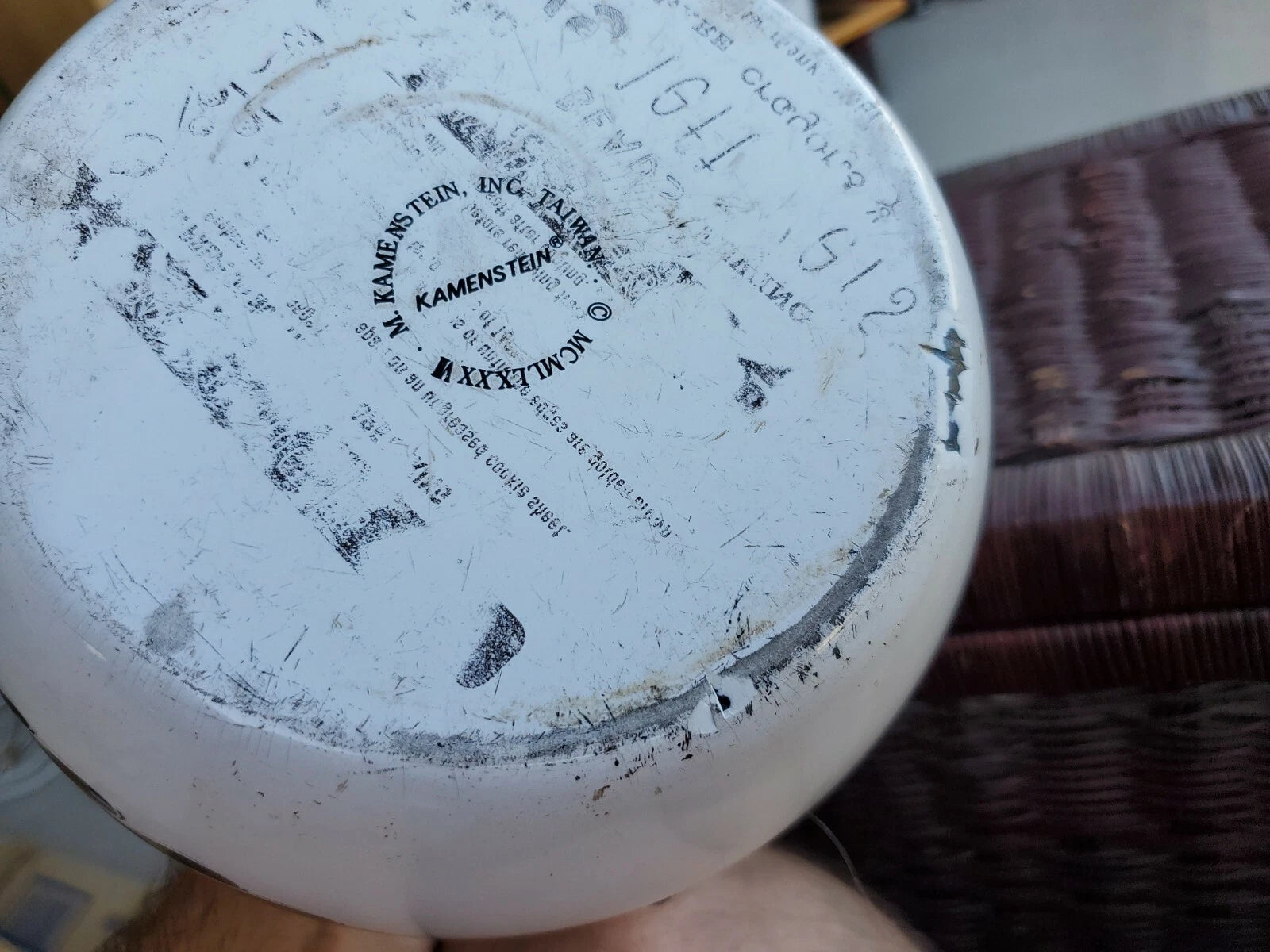 vintage 1986 Kamenstein rooster enamel tea kettle pot