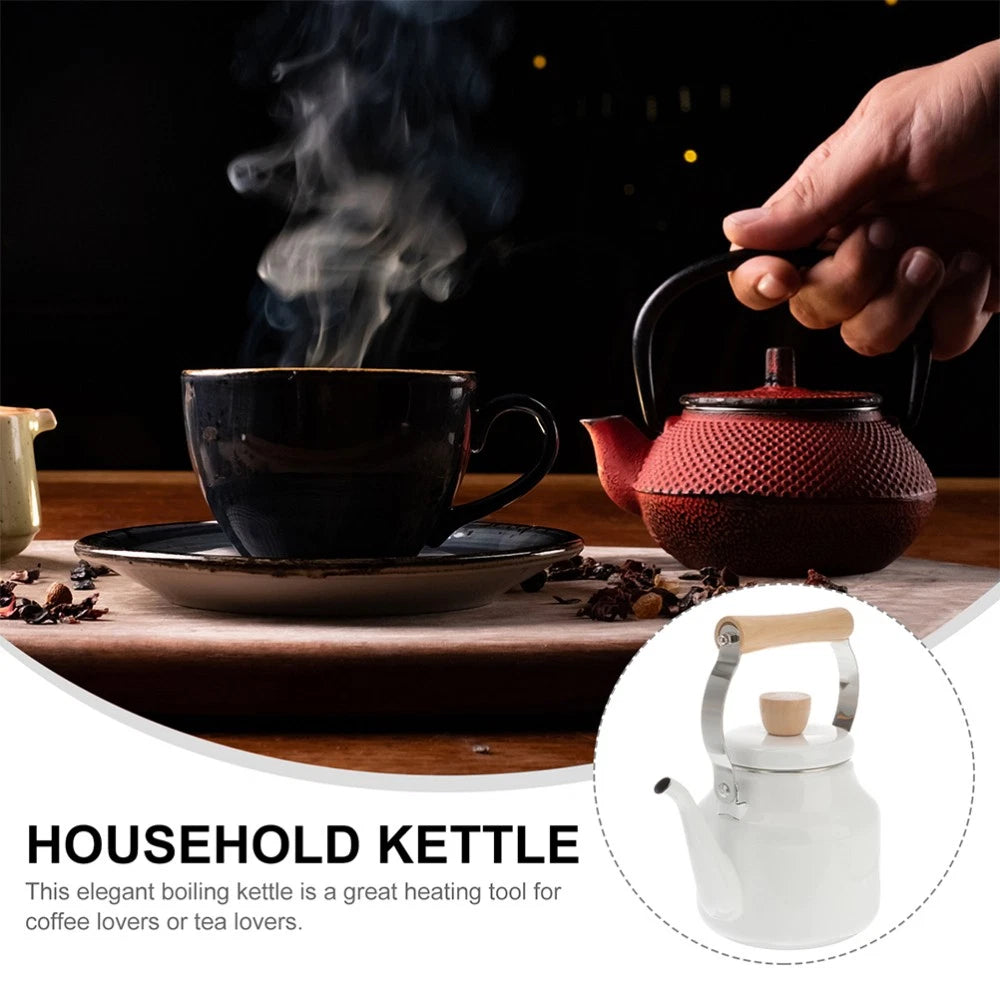 Kettle Travel Make Tea Enamel Teakettle for Stove Gas Top