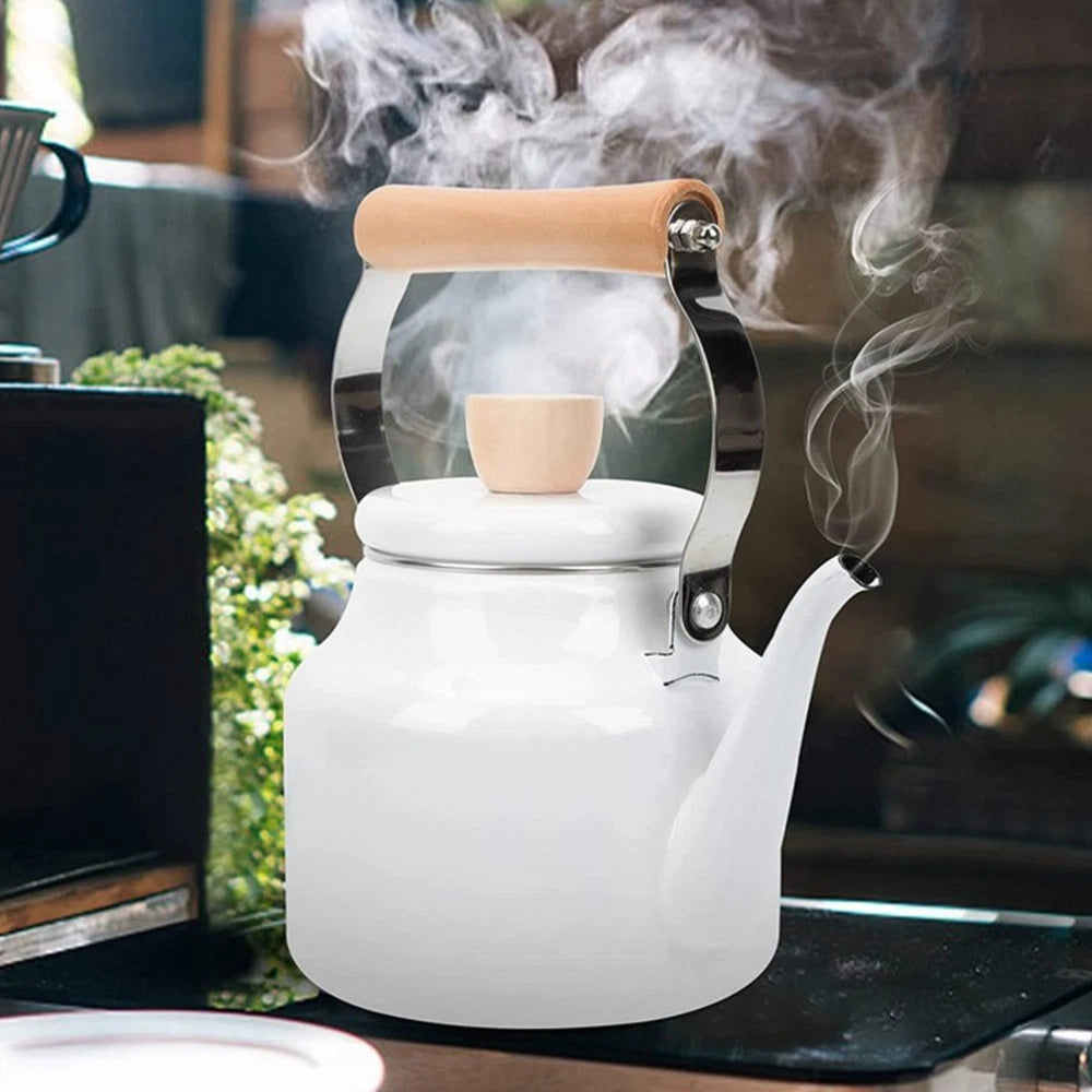 Kettle Travel Make Tea Enamel Teakettle for Stove Gas Top