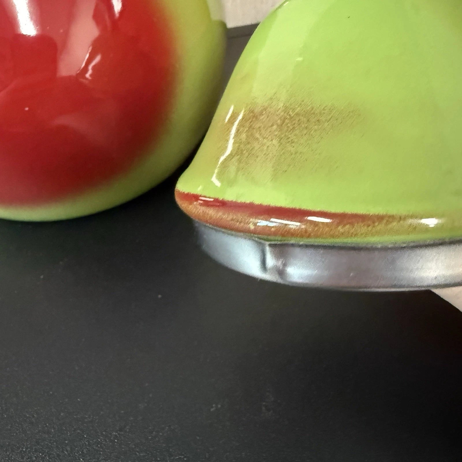 Vintage Copco Kettle Enamelware 1980s Large Apple/Pear Shaped Retro Kitchen Tea