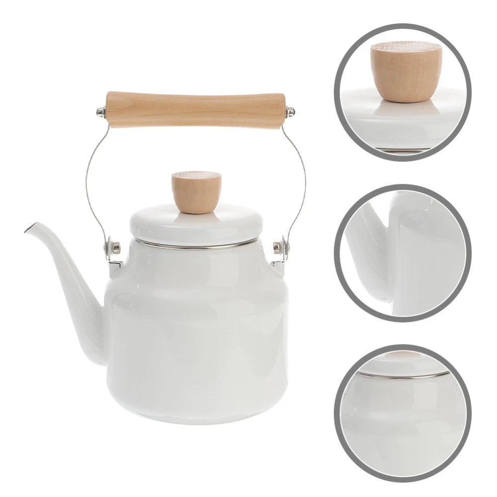 Kettle Travel Make Tea Enamel Teakettle for Stove Gas Top