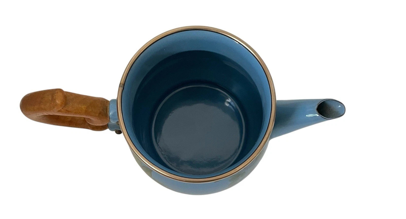 Mackenzie Childs 1983 Victoria Richard Blue Floral Enamel Coffee Tea Pot. No Lid