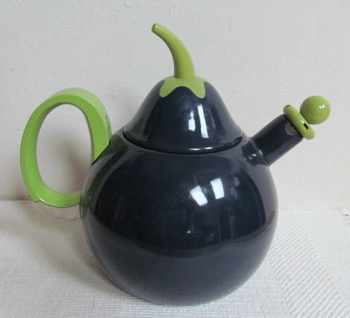 Vintage Copco Eggplant Enamel Whistling Tea Kettle