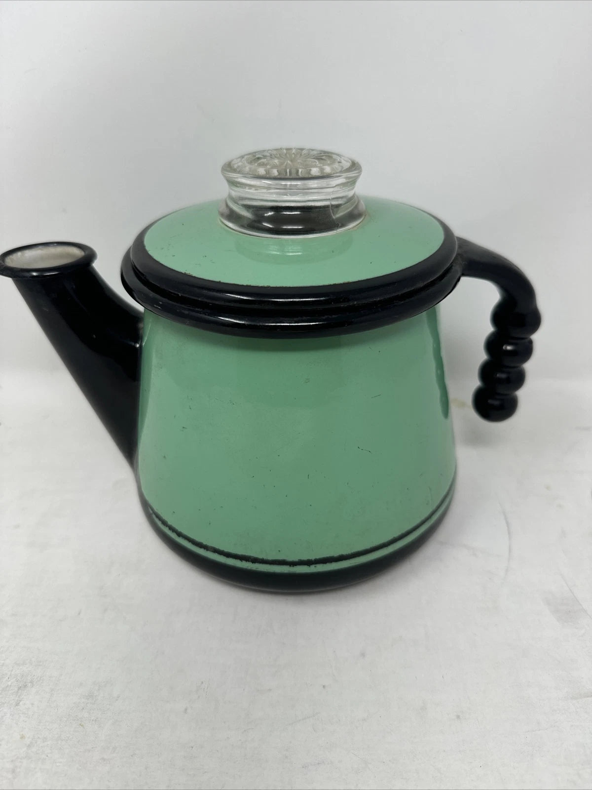 Vintage Vollrath Kook King Tea/Coffee Kettle Pot Seafoam Green Aqua