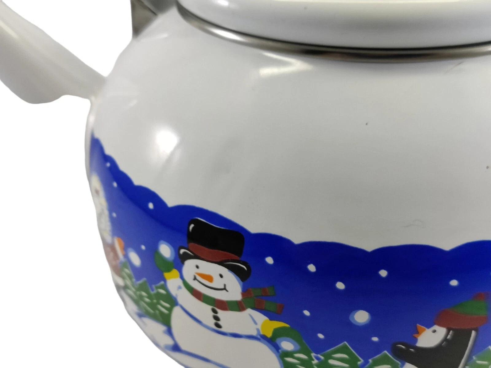 Vintage 1998 Snowflake Shivers Blizzard Enamel Teapot  Kettle Cooks Club READ!!