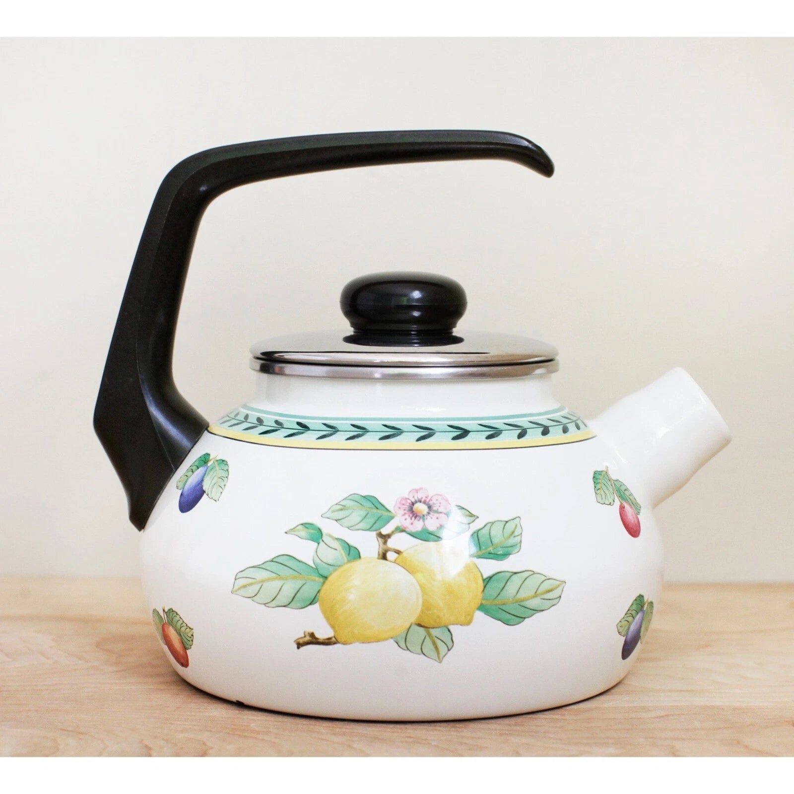 Villeroy & Boch French Garden Enamel Tea Kettle ~ HTF but Missing Spout Nozzle