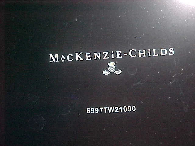 MacKENZIE CHILDS 3 QT BLACK FLOWER MARKET TEA KETTLEMINT