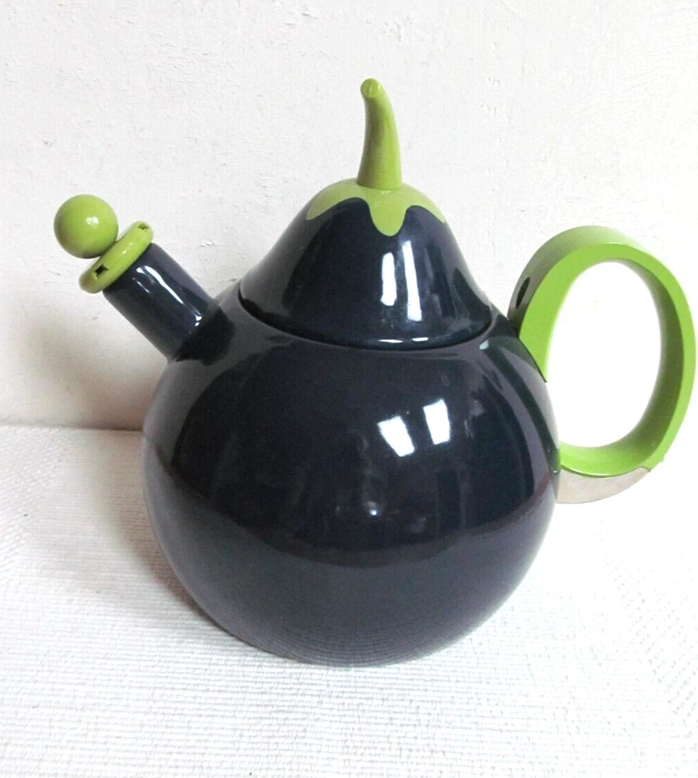 Vintage Copco Eggplant Enamel Whistling Tea Kettle