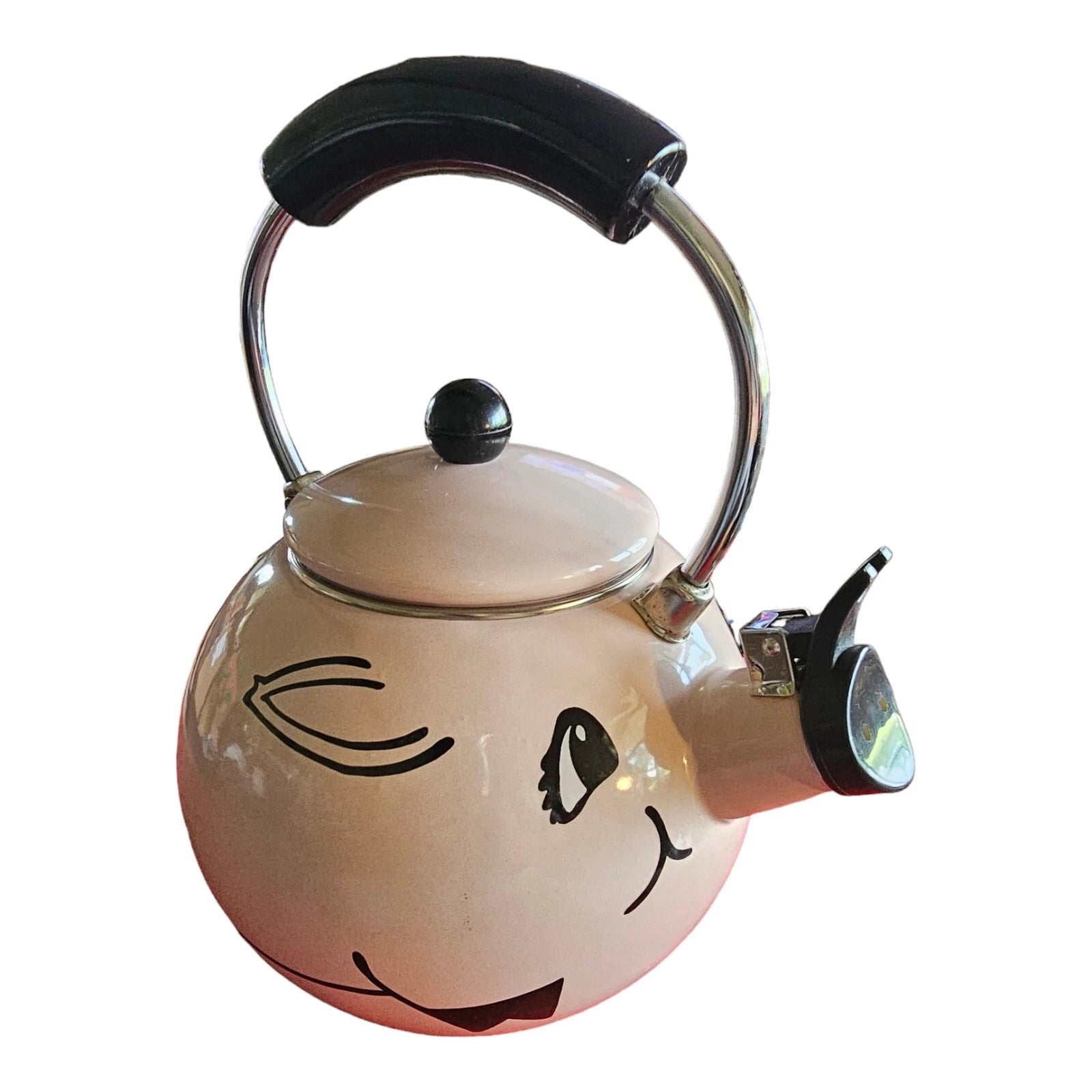 Vintage Kamenstein Pink Pig Whistling Teapot Tea Kettle