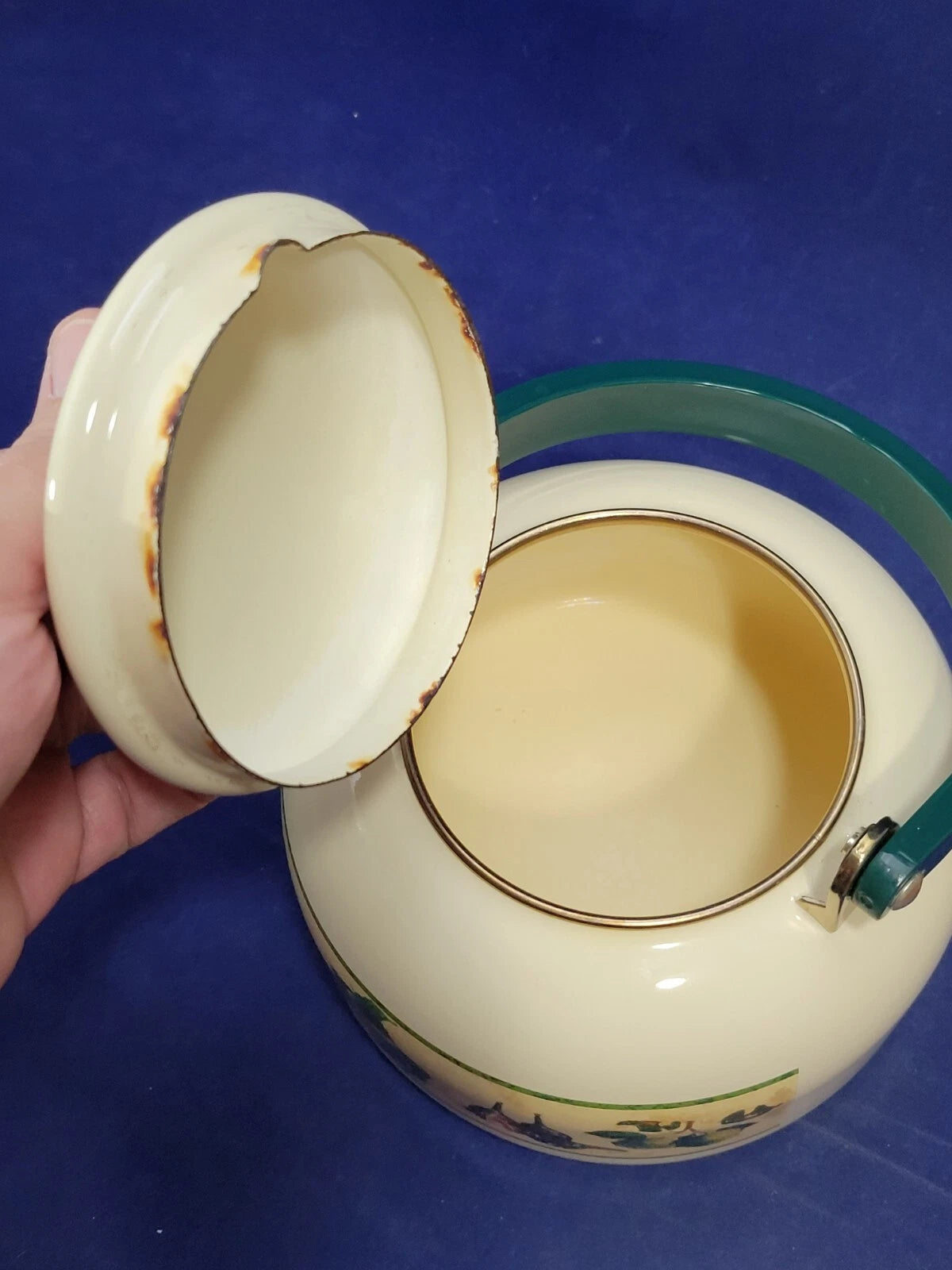 Vintage Enamel Teapot By Tools Of The Trade, Made In Indonesia