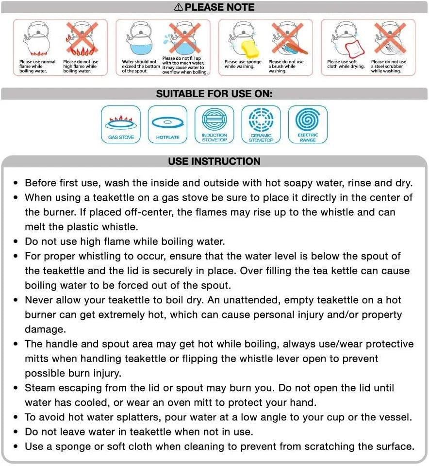 Enameled 1.6 Quart Enamel-on-Steel Whistling Tea Kettle (Watermelon)