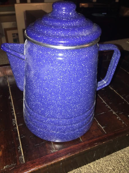 GranitewareBlue Enamelware Coffee/TeaPot  PitcherW/Coffee Percolator NEW.