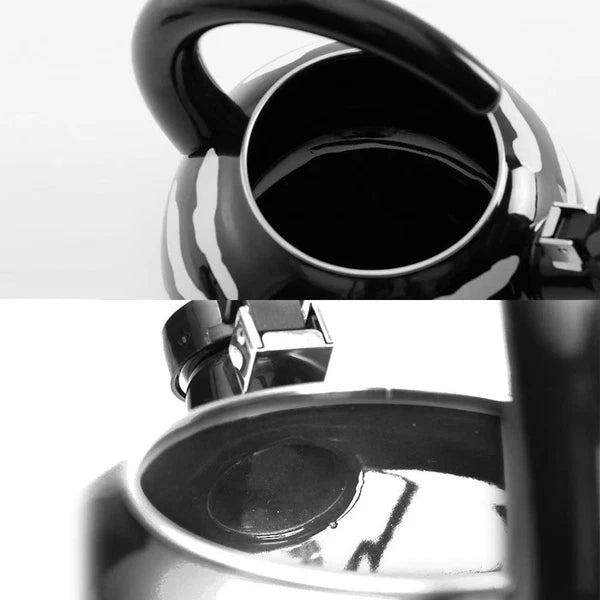 Supreme Novelty Enamel Stovetop Whistling Tea Kettle, Black and White Cat - New