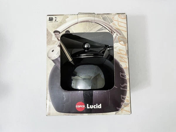 Copco Lucid Black Enamel Steel Teapot Kettle 2.5 Quarts