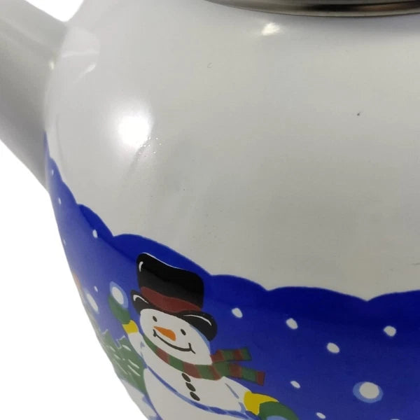 Vintage 1998 Snowflake Shivers Blizzard Enamel Teapot  Kettle Cooks Club READ!!