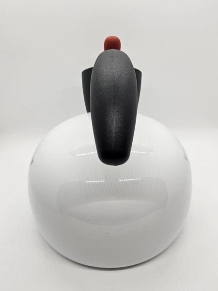 Michael Graves Designs White Enamel Tea Pot Kettle Black Handle