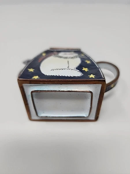 MINI ENAMEL TEA KETTLE TEAPOT KELVIN CHEN 1999 DECORATIVE CAT STARS RETIRED