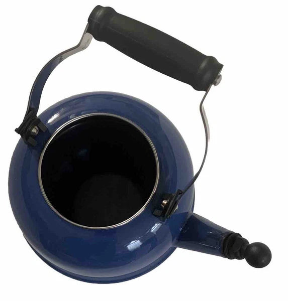 Le Creuset Whistling Tea Kettle Blue 1.6 Liter 1.7 Quart Enamel Steel Small Chip
