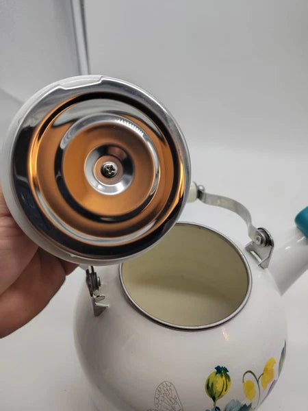 The Pioneer Woman Blooming Floral Bouquet Enamel on Steel 2-Quart Tea Kettle