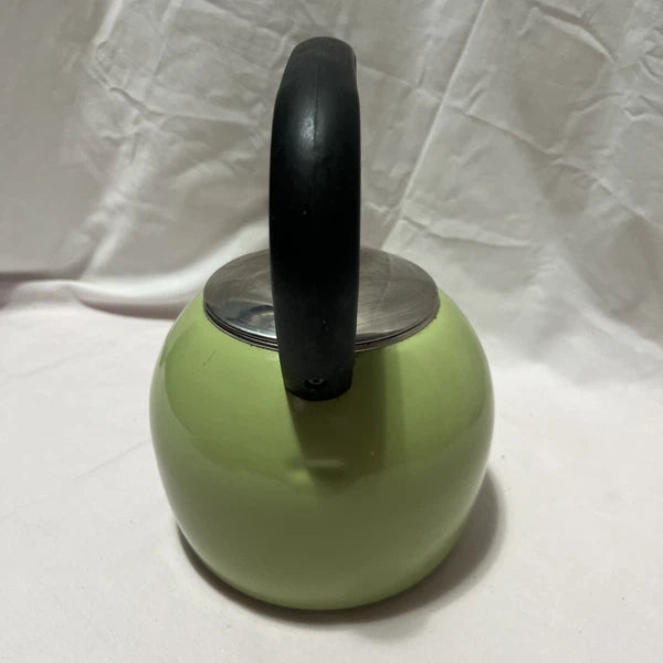 Vintage Copco Kettle Whistling Tea Pot Light green enamel