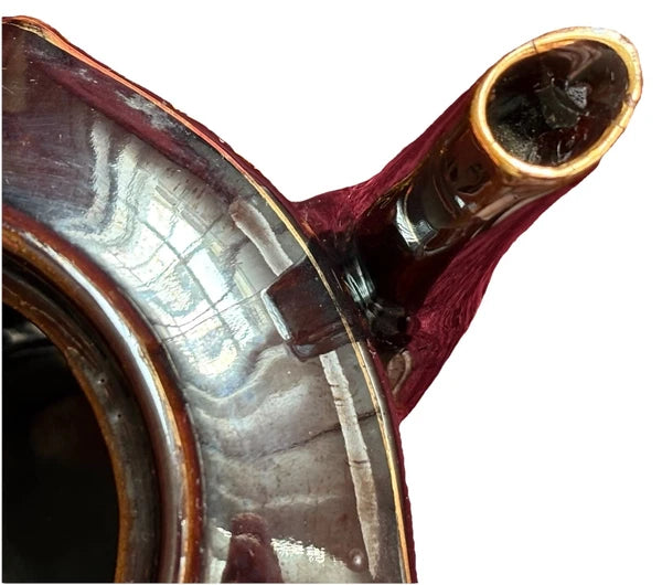 Vtg Japanese Redware Teapot Brown Betty Moriage Enamel Hand Painted Deco 2 Chips