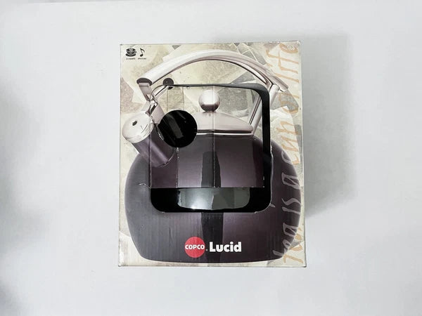 Copco Lucid Black Enamel Steel Teapot Kettle 2.5 Quarts