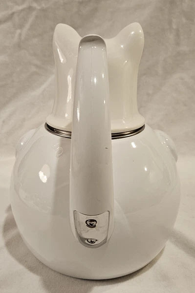Vintage 1980s Copco White Cat and Gray Mouse Enamelware 2 ½ QT Tea Kettle
