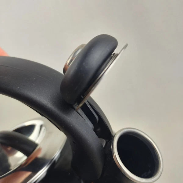 Whistling Tea Pot Kettle Black Enamel with Lid Large Unbranded