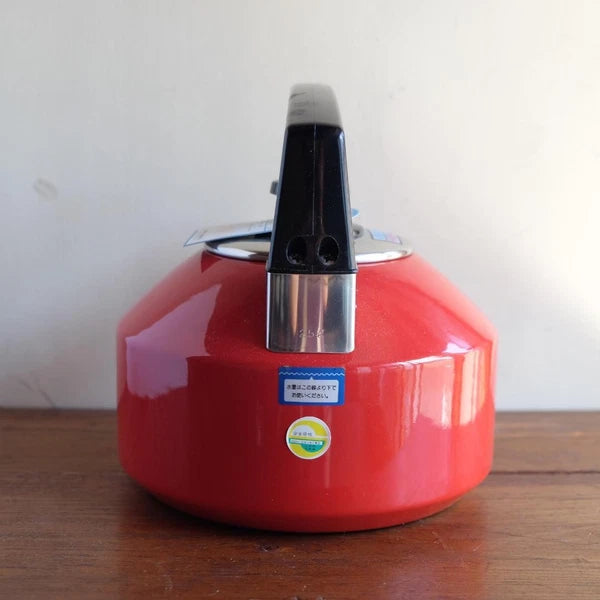 Kettle Ever Ware Enamel 2.5L White Red Detachable Whistle Used