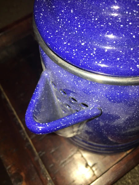 GranitewareBlue Enamelware Coffee/TeaPot  PitcherW/Coffee Percolator NEW.
