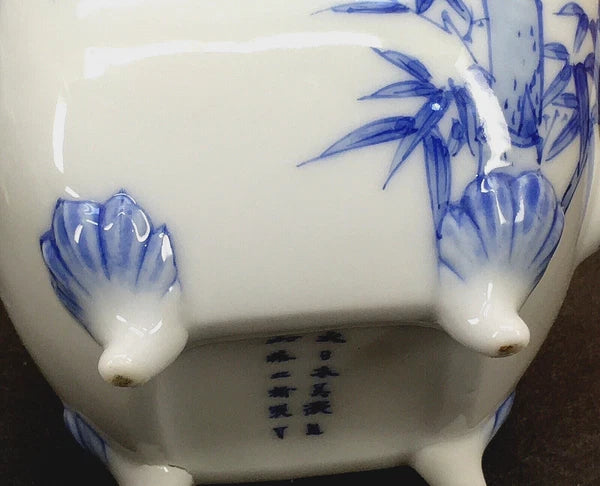 Japanese Meiji Porcelain Tea Set - Teapot, Cream & Sugar Bowls, Signed