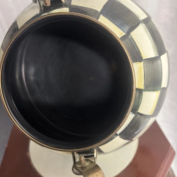 MacKenzie Childs Courtly Check Enamel Tea Pot