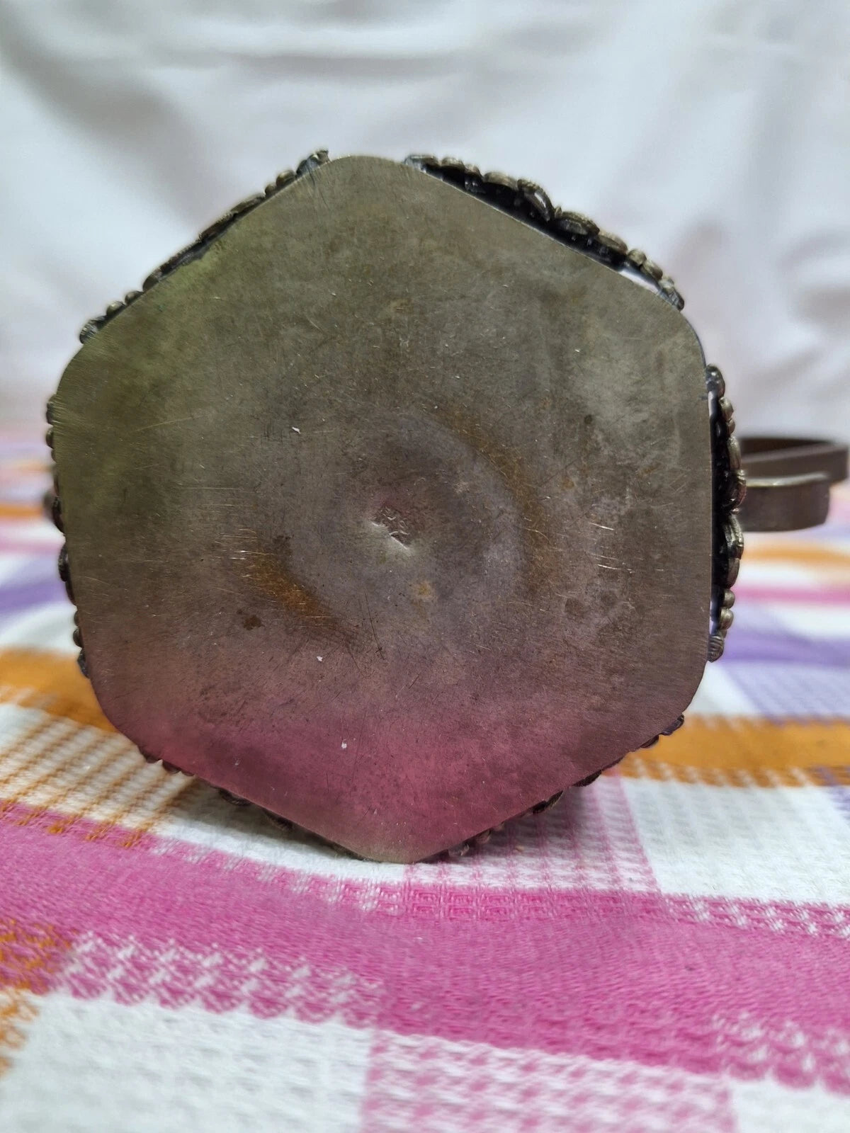 Vintag Tibetan/Chinese Brass Blue Enamel Rabbit , Tiger , Frog Teapot