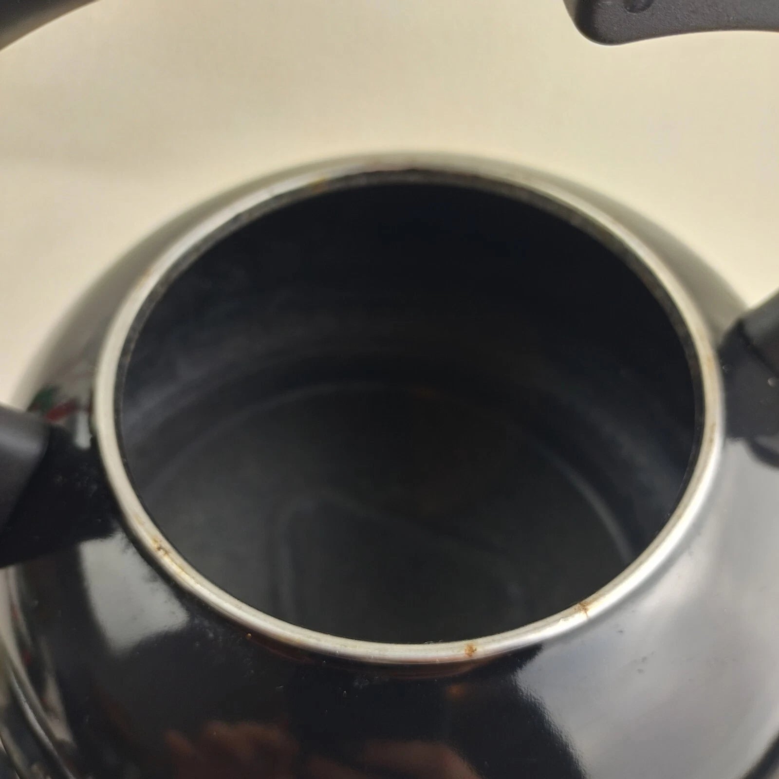 Whistling Tea Pot Kettle Black Enamel with Lid Large Unbranded