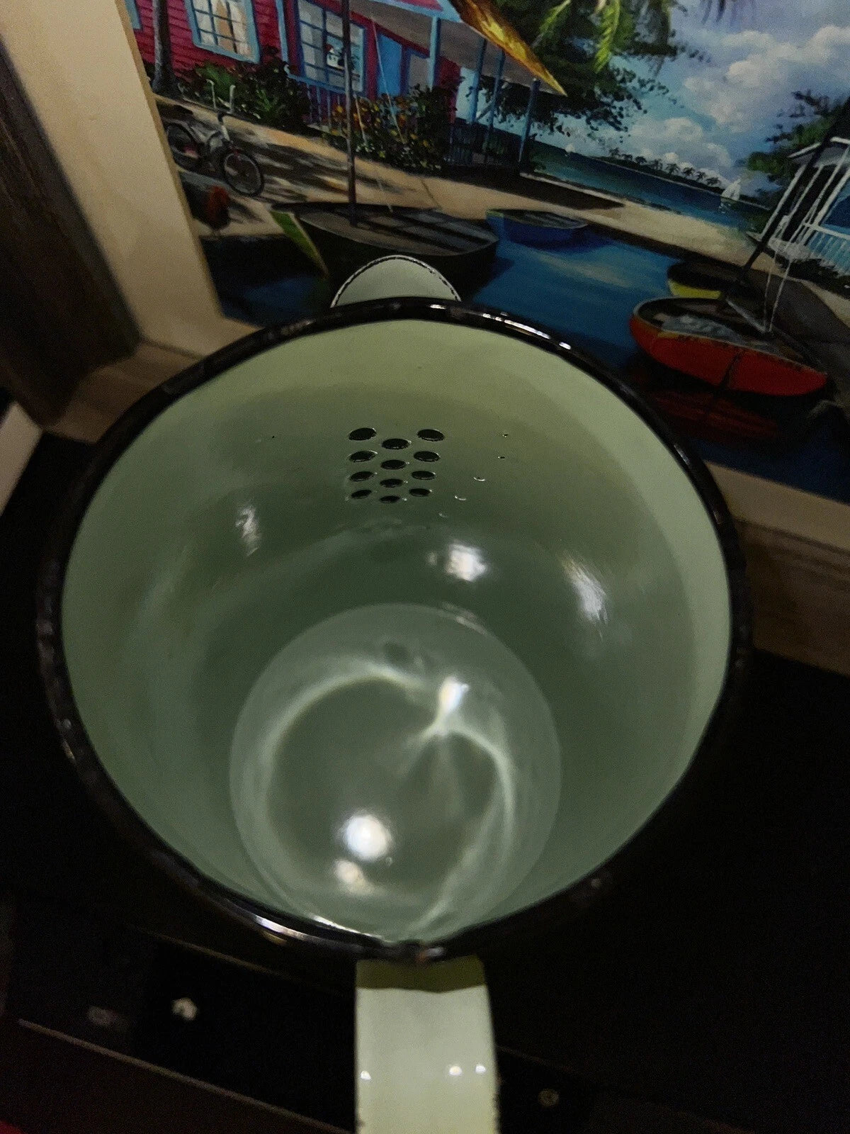 Teapot Kettle Enamelware Pale Mint Green Enamel Pot Nostalgia