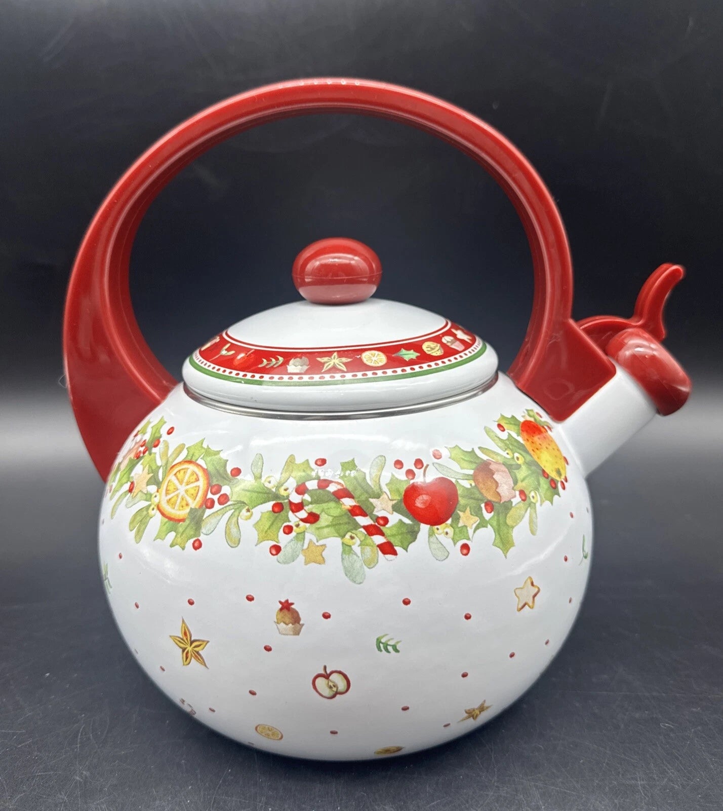 Villeroy & Boch WINTER BAKERY DELIGHT Porcelain Enamel On Steel Tea Kettle 2 QT