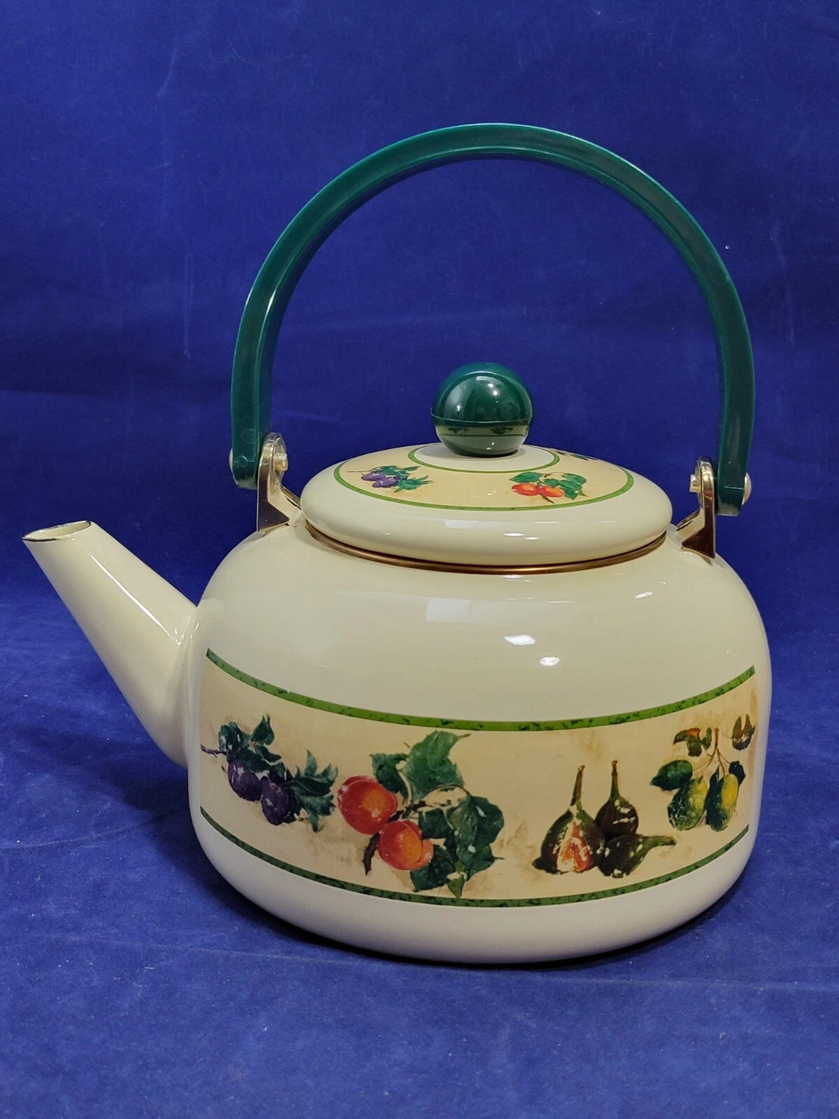 Vintage Enamel Teapot By Tools Of The Trade, Made In Indonesia