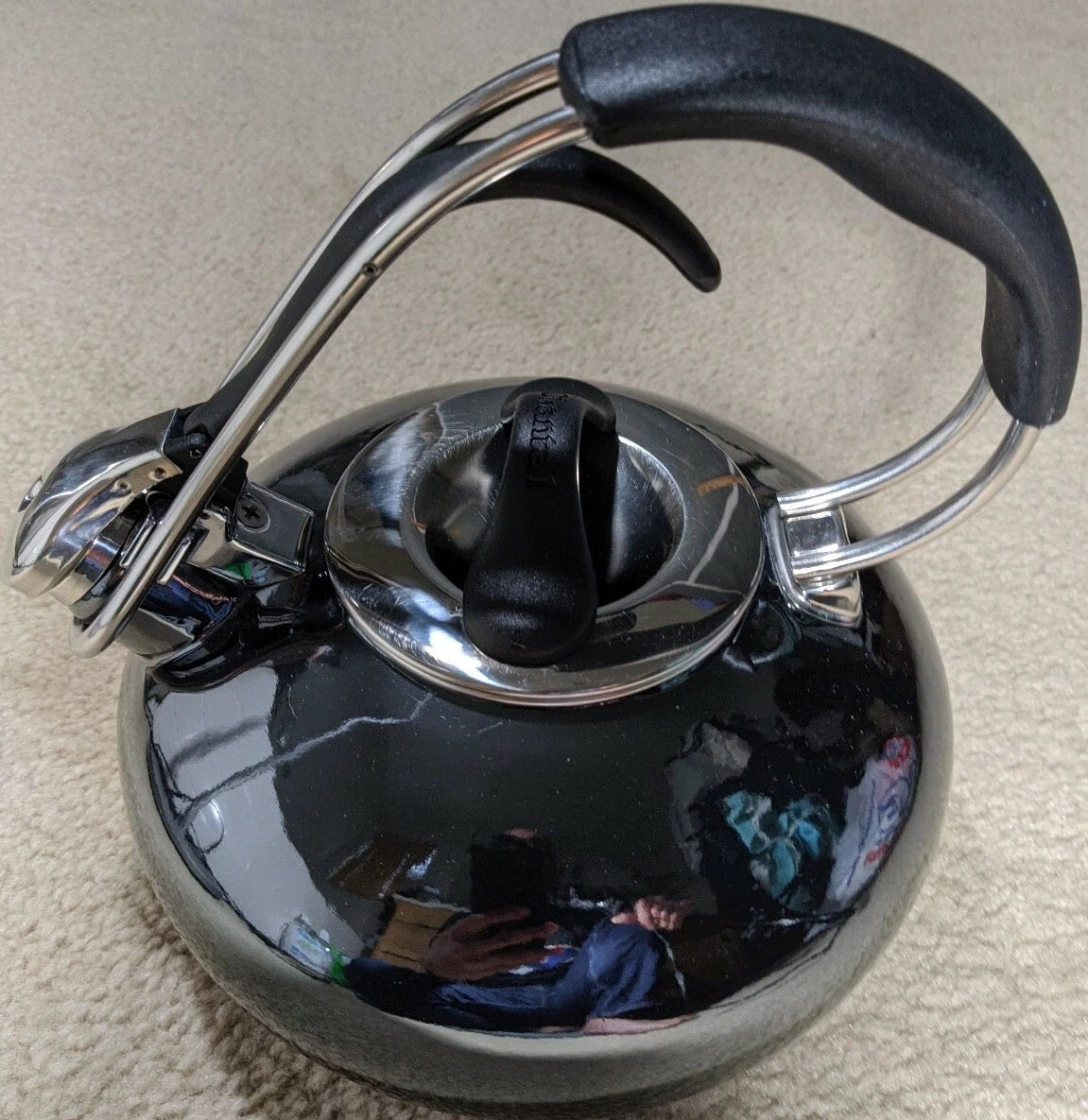 CHANTAL Black Onyx Whistling Tea Kettle Teapot Enamel on Steel