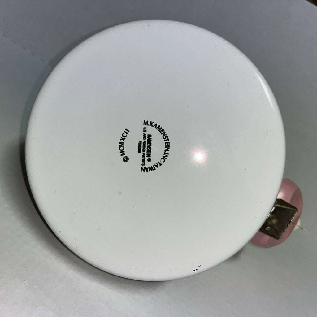 1992 M.K. Kamenstein Whistling 2 Quart Black and White Cow Tea Kettle with Bell