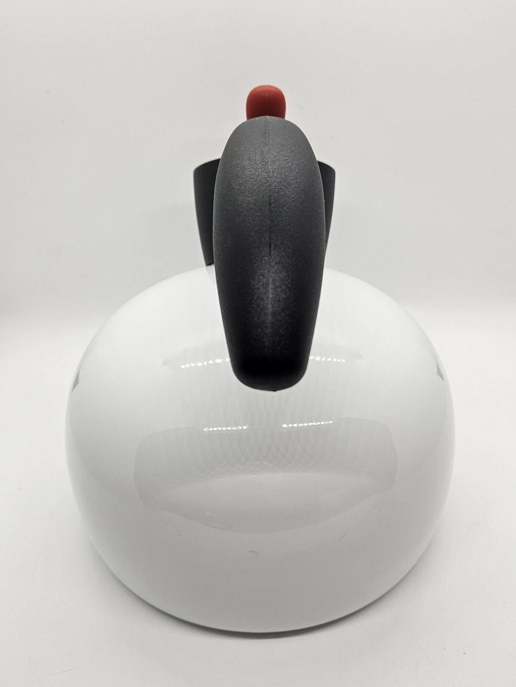 Michael Graves Designs White Enamel Tea Pot Kettle Black Handle