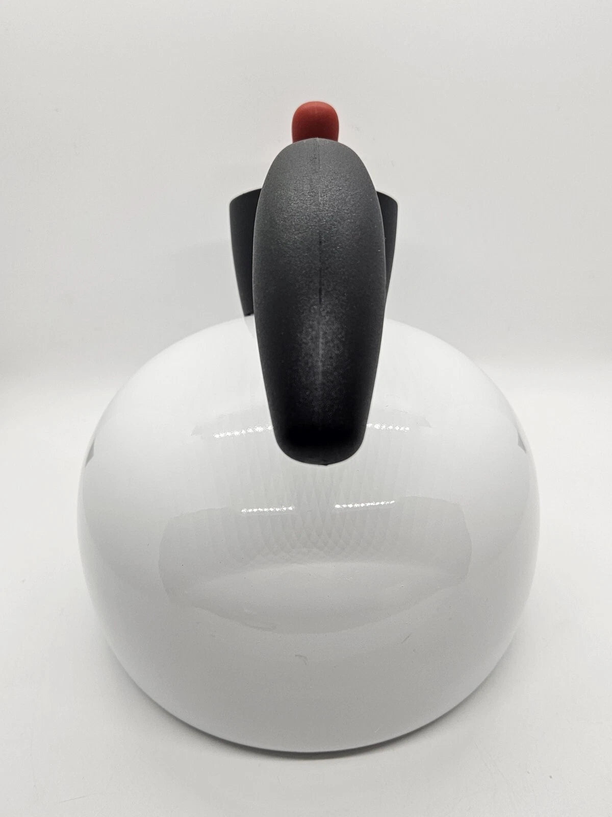 Michael Graves Designs White Enamel Tea Pot Kettle Black Handle