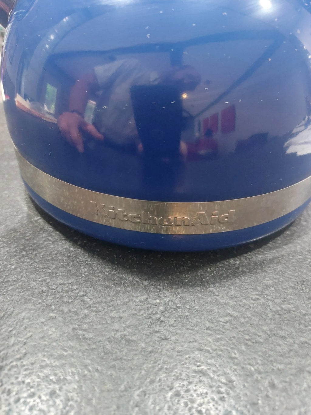 KitchenAid 2 Quart Blue Enamel Whistling Tea Kettle Pot Blue