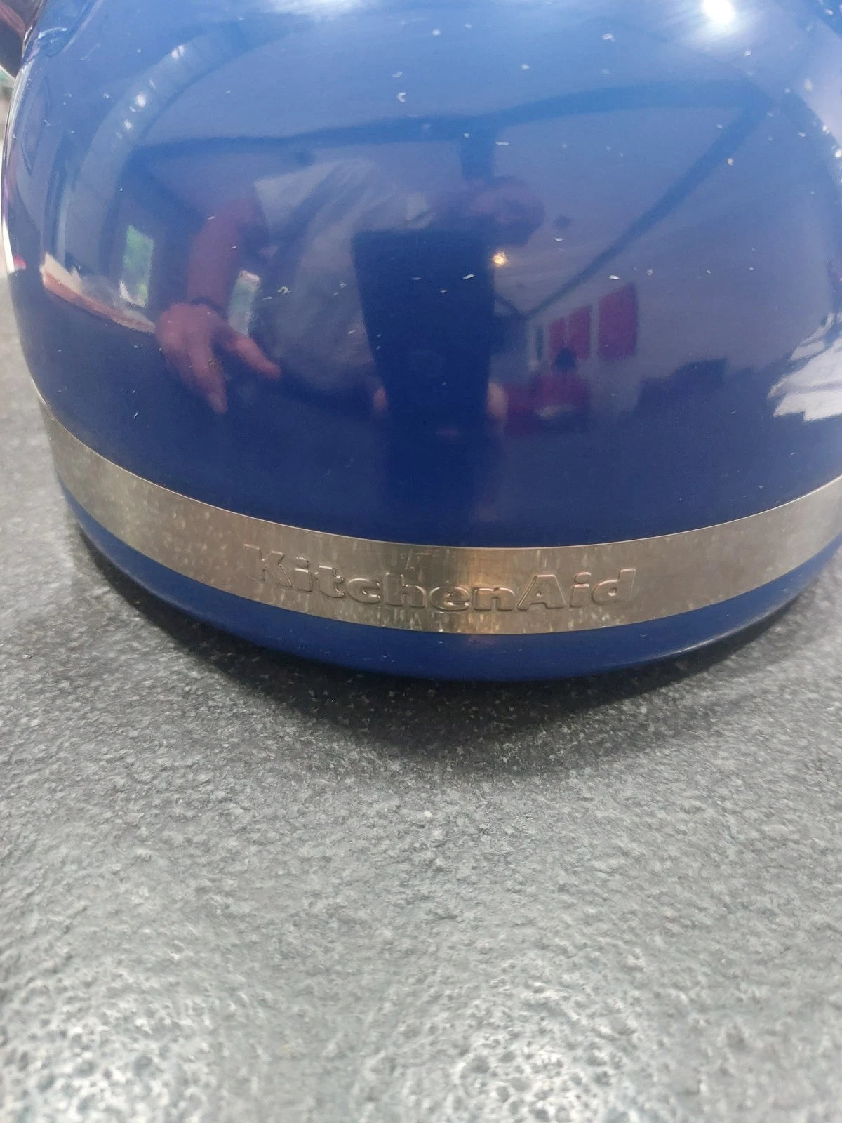 KitchenAid 2 Quart Blue Enamel Whistling Tea Kettle Pot Blue