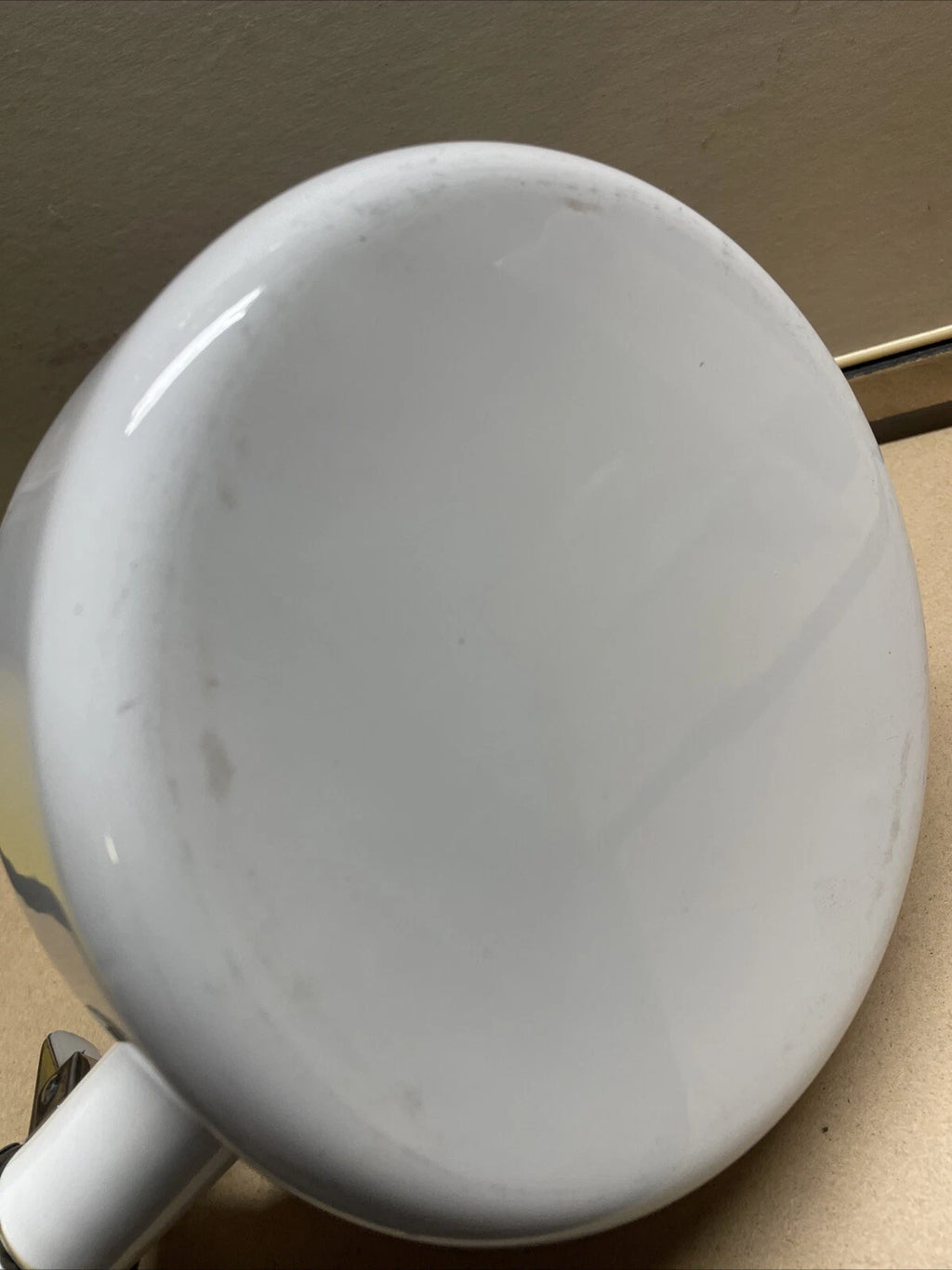 VTG Style Chantal Enamel on Steel WHITE Whistling Tea Pot Kettle