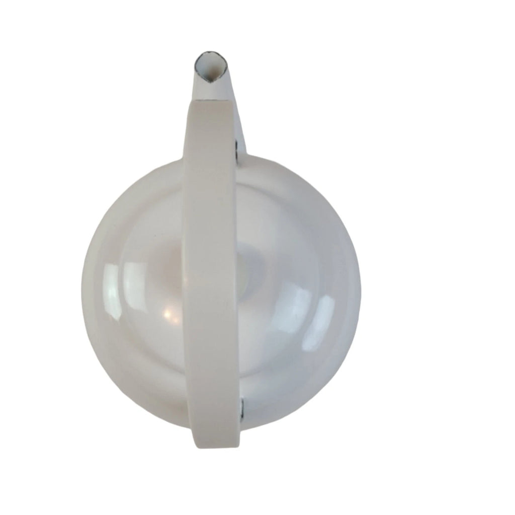 vintage white enamel tea kettle