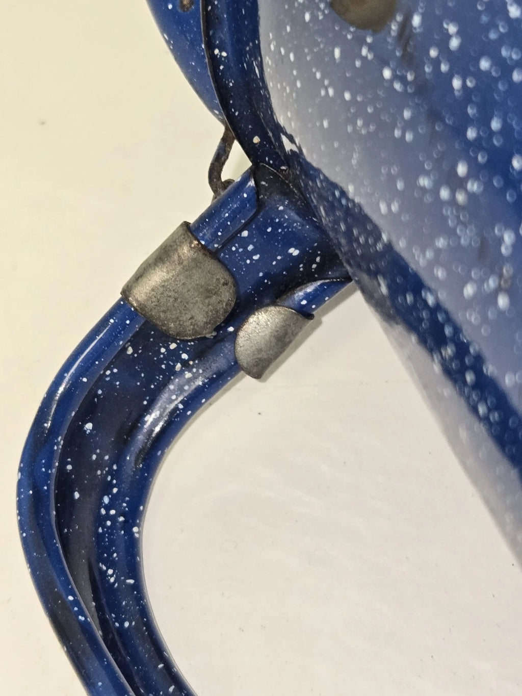 VTG Appropriately Rusted Blue Enamelware Small Camping Tea Coffee Pot