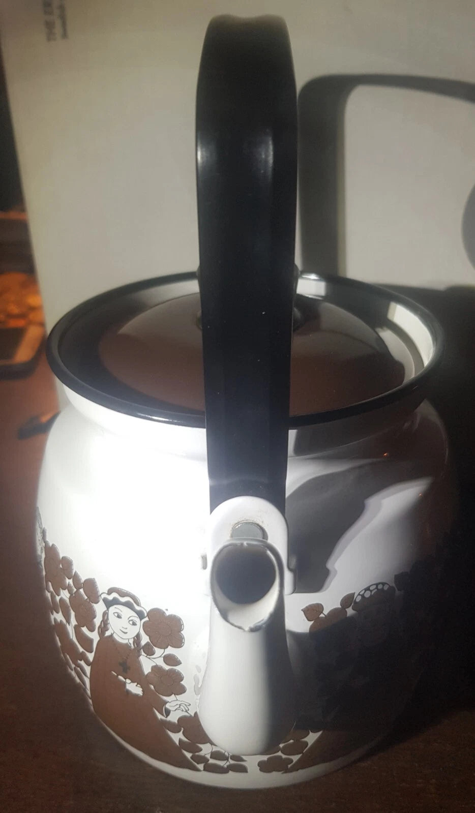 Vintage Arabia Finel Kaj Franck Ritari Medieval Troubadour Enamel Teapot Kettle