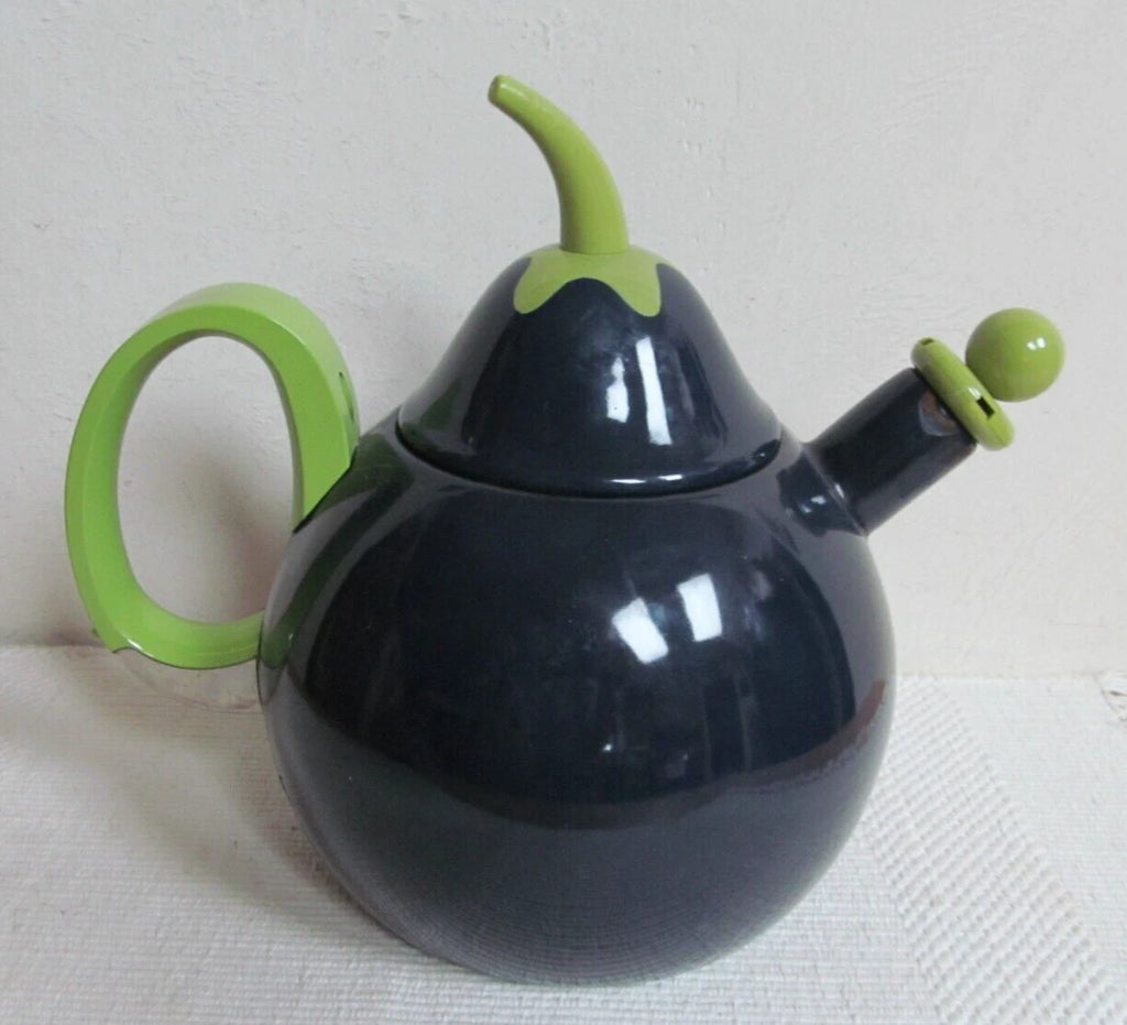 Vintage Copco Eggplant Enamel Whistling Tea Kettle