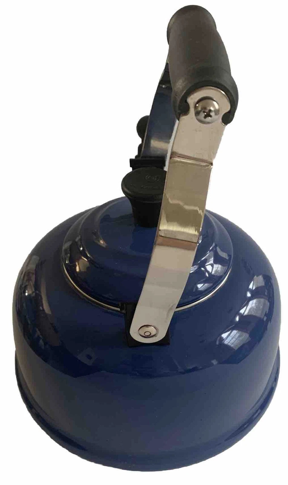 Le Creuset Whistling Tea Kettle Blue 1.6 Liter 1.7 Quart Enamel Steel Small Chip