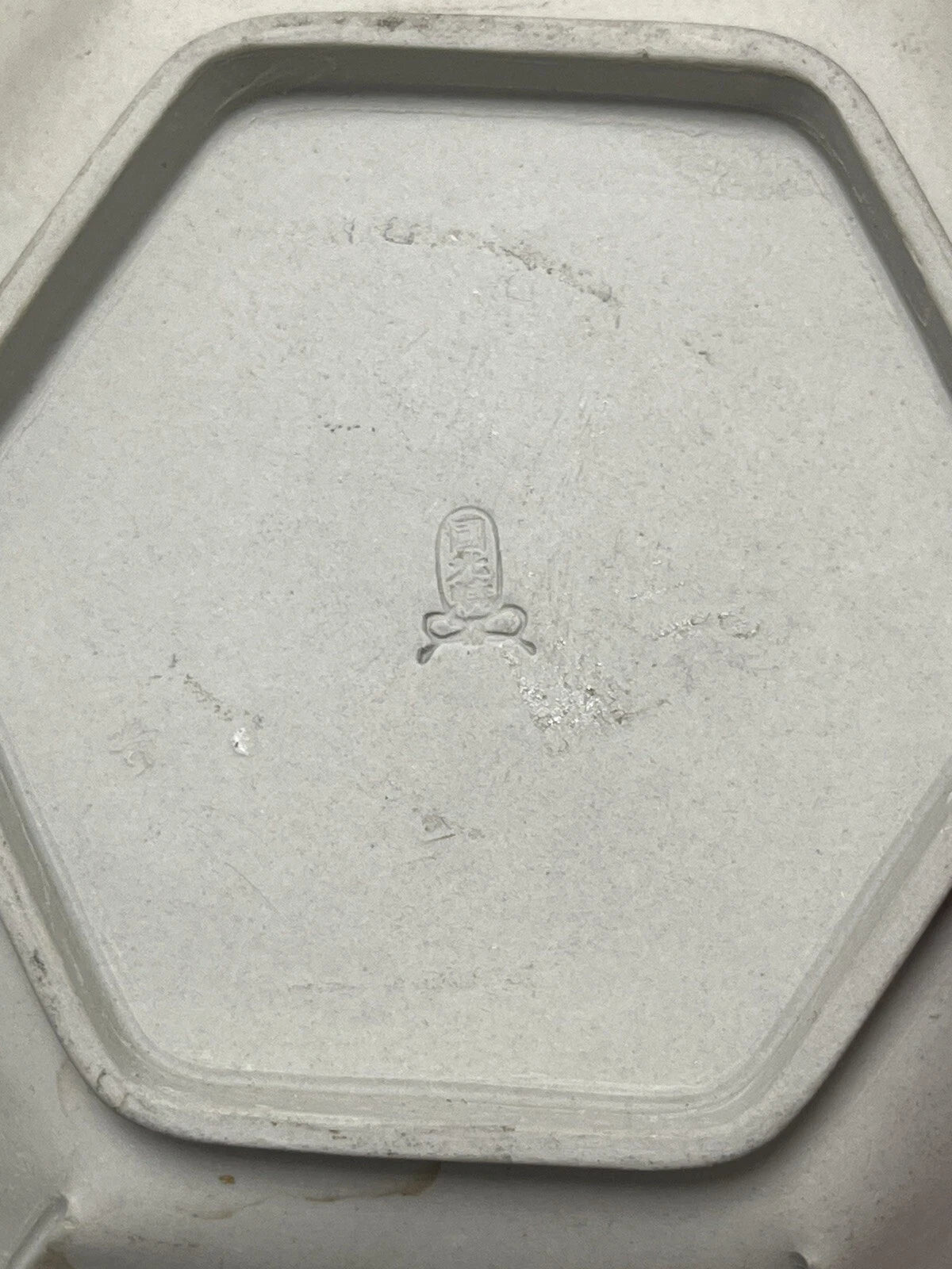 Japanese Banko Ware Plate and Teacup Crane Enamel  Marked